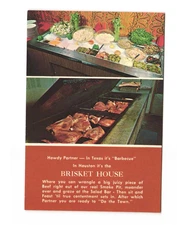 Brisket House Houston TX Vintage postcard unposted