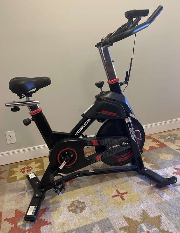 Yosuda Upright Exercise Bike YB007R Black/Red 330lb Odometer Gym Home