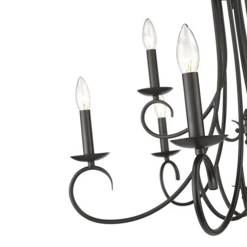 Golden Lighting 8606-CN9 Bronze Homestead 9-Light 28"W Taper Candle Chandelier - Picture 5 of 7