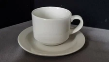 Churchill WH VSC81 Profile 8 oz White Stackable Cup & Saucer WH VSM1