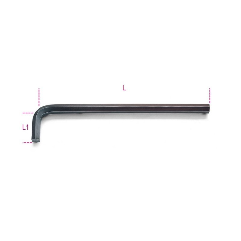 CHIAVI MASCHIO ESAGONALE PIEGATE TIPO LUNGO BRUNITE MM 2 ART. 96L
