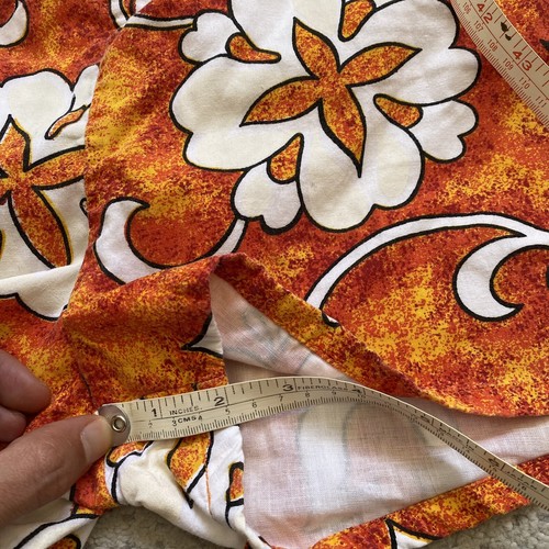 Vintage 60s Sears Kings Road Large Orange Floral Hawaiian Set Shirt Swim Trunks - Picture 13 of 13