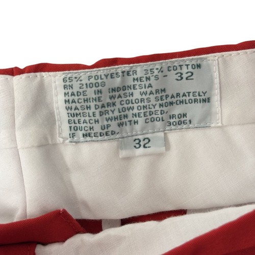 Vtg 80's IZOD Men's Red CASUAL Dress Pants Cotton Blend Preppy GOLF Trousers 32 - Picture 8 of 8