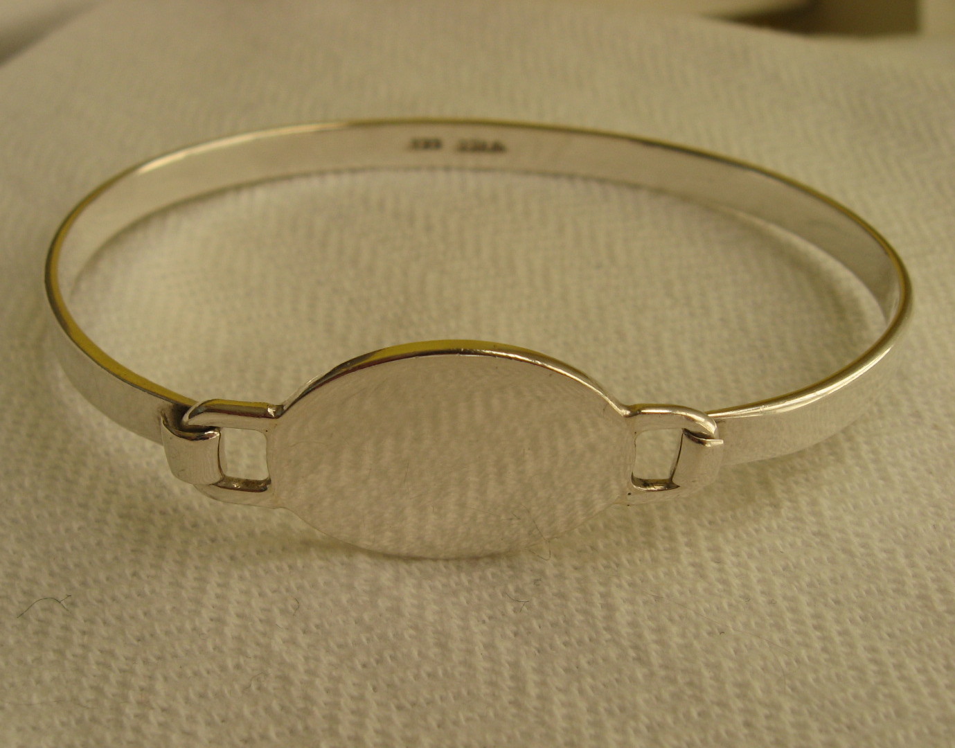 SOLID STERLING SILVER 925*ENGRAVEABLE POLISHED OV… - image 2