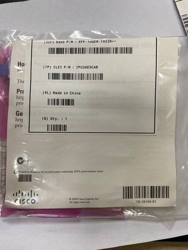 NEW Original Cisco XFP-10GER-192IR+= XFP 10G 40KM Transceiver Module - Picture 3 of 4