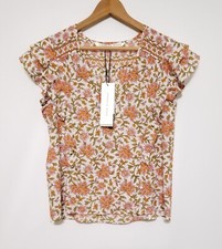 NWT Veronica Beard Joi Top in Off White Multi, Floral V-Neck, Size 6 348