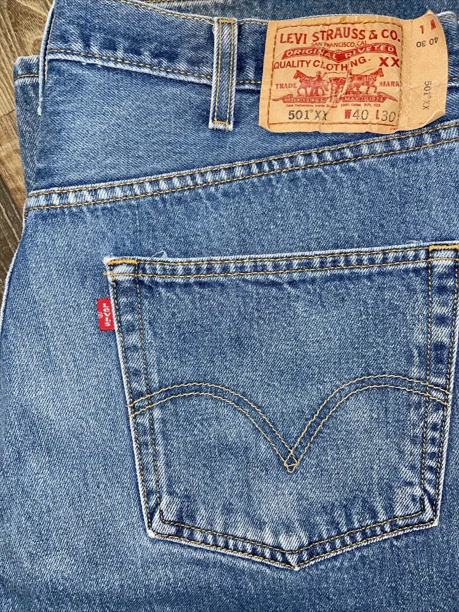 Levis 501 XX Jeans 40 Blue Button Fly Straight Leg Made in Colombia