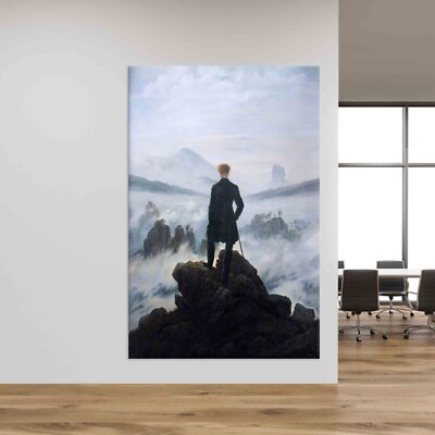 Caspar David Friedrich Canvas, Wanderer above the sea of fog Print, Wall Art