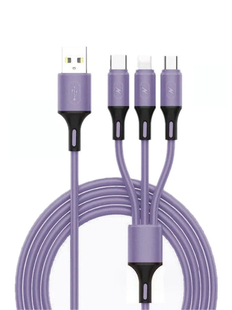3 In 1 Charging USB Cable Charger Phone Type-C Micro IOS Multi Head ALL Phone_voghion.com