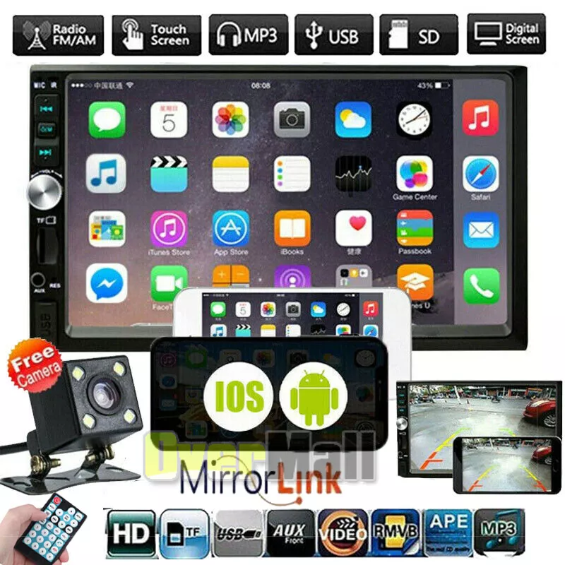 Pantalla Radio Para Carro Auto FULL HD Con Camara De Reversa Bluetooth | eBay