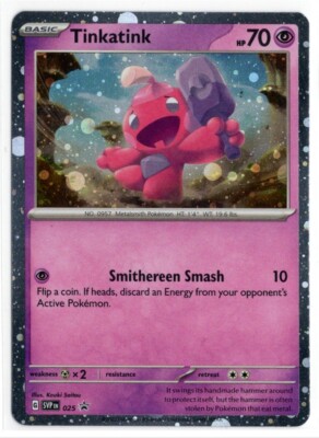 Scarlet Violet Black Star Promo Cosmo Holo SVP025 Tinkatink