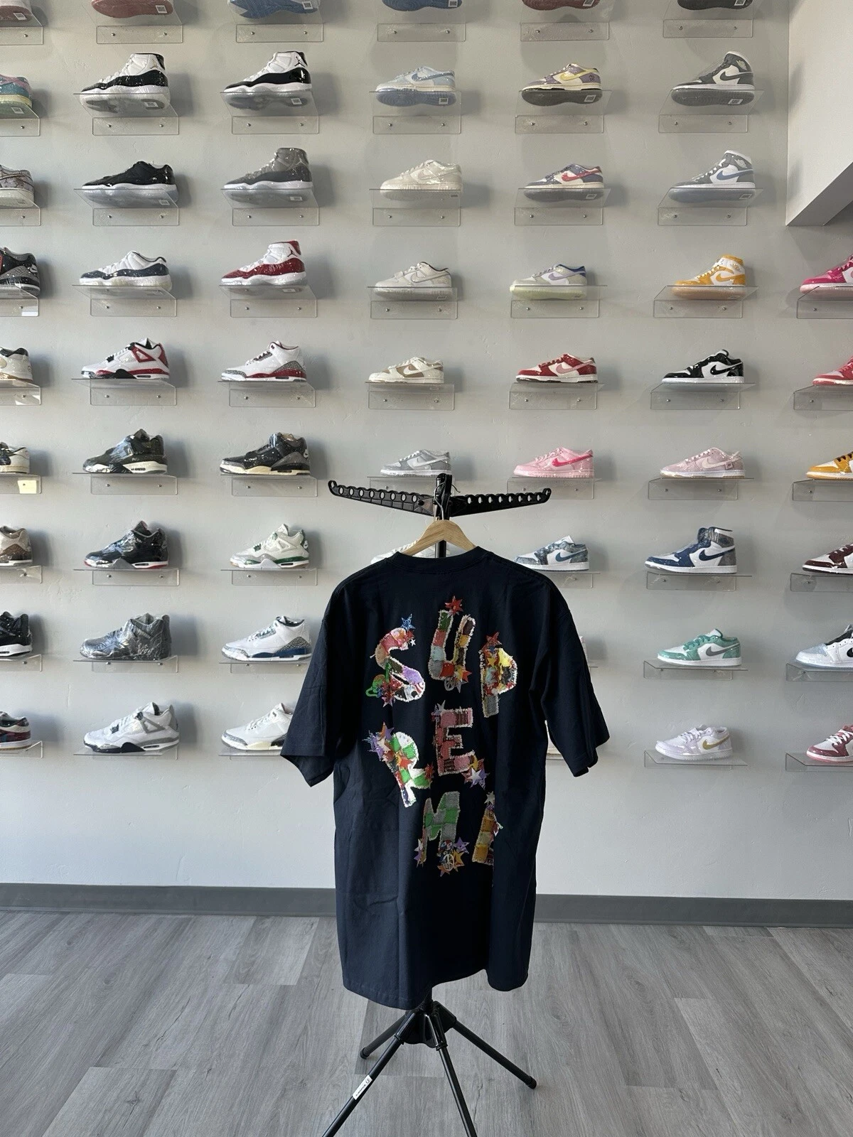 Tee shirt Supreme Patchwork bleu marine XL neuf 