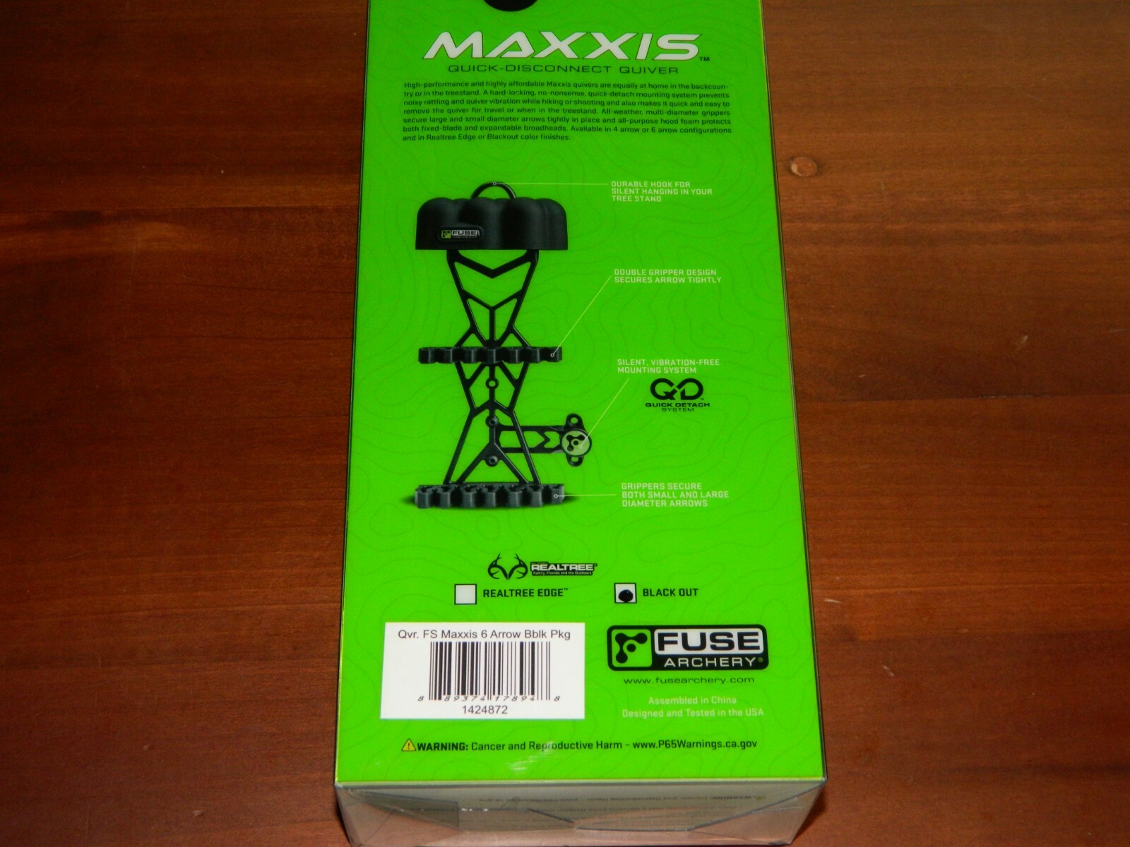 NEW Fuse Maxxis 6 Arrow Bow Quiver Black, Right or Left Hand by Hoyt