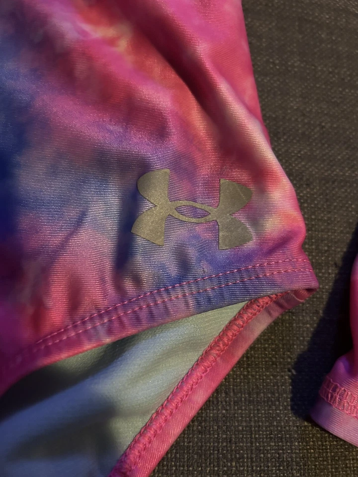 Traje de baño Under Armour rosa azul manga larga ajustado de una pieza niñas jóvenes talla 7 Foto 4 de 4