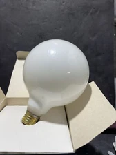 ORIGINAL ZAMPA SILVER ~120 VOLT MEDIUM BASE 60 WATT G40 LIGHT BULB~GLOSS WHITE