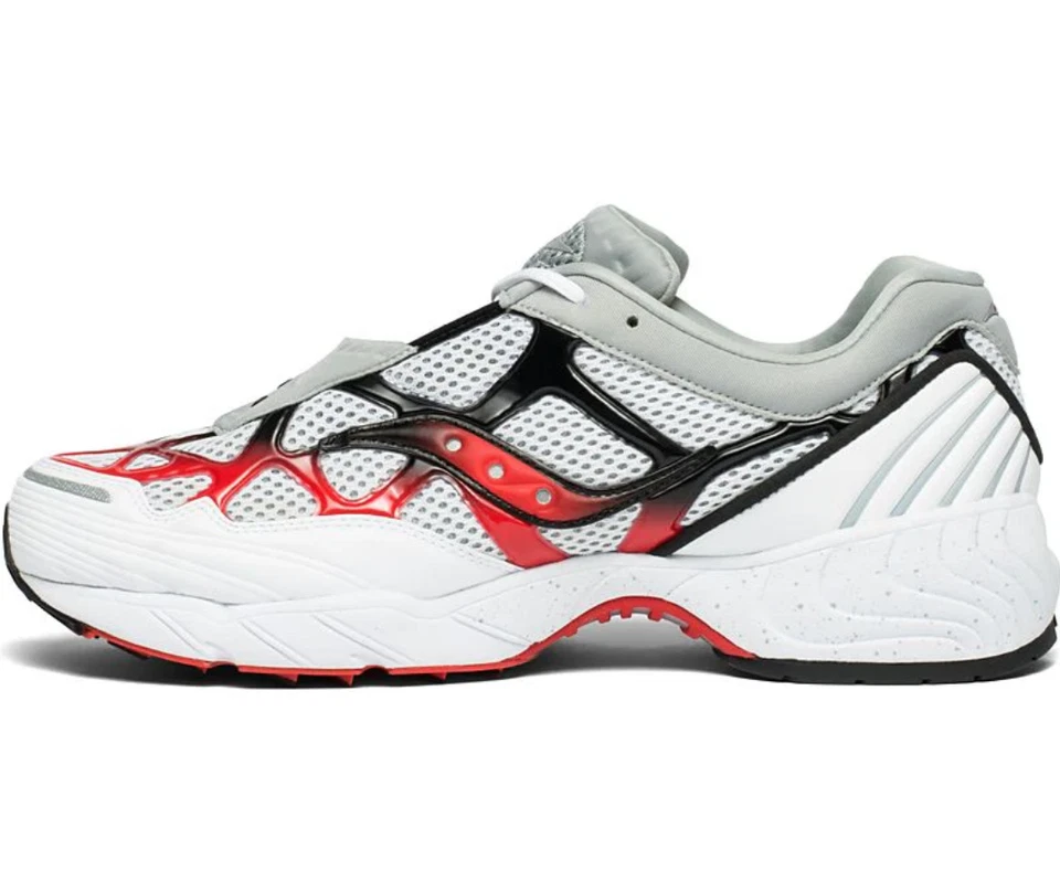 Saucony® Originals Men's 8 (Women's 9.5) Grid Web Sneakers in White/Grey/Red - Image 3 of 4