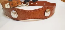 Faded Glory Boy's Western Belt Size SMALL (20-22) Tan With Silver Accents NEW