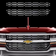 2016-18 Chevy Silverado 1500 CHROME Snap On Grille Overlay Grill Covers Inserts