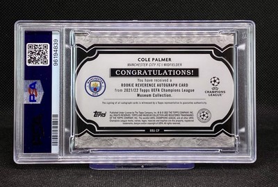 2021-22 Topps Museum UCL Cole Palmer Rookie Reverence Sapphire RC 