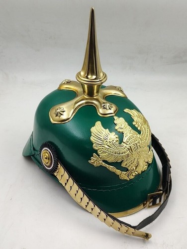 German Pickelhaube Helmet Imperial Prussian Helmet Spiked Leather Helmet Costume
