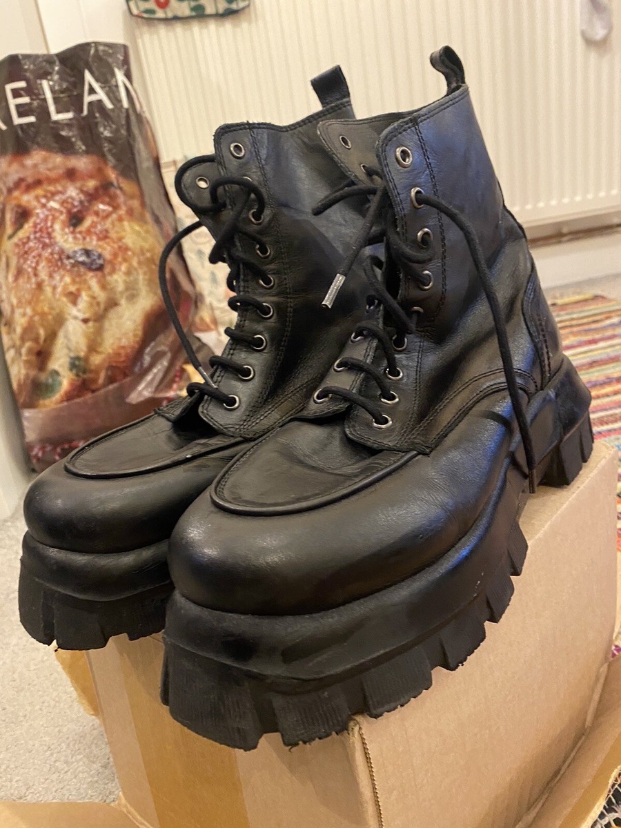 topshop leather platform boots UK