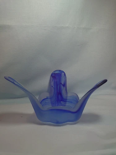 Small Blue Glass Fruit Bowl