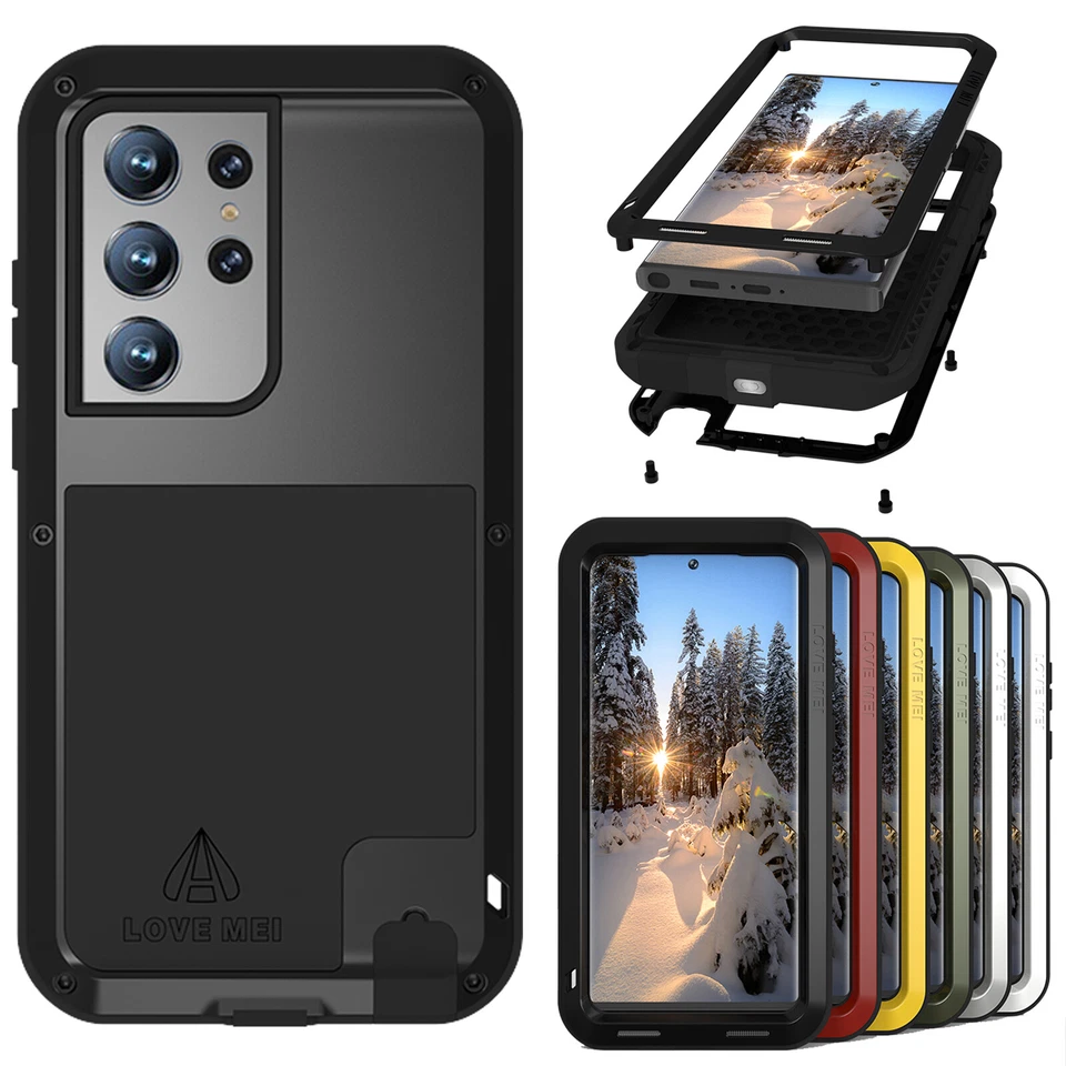 适用于三星 S23 S24 FE S24 超重型坚固铝金属军用保护壳 — 第 2/4 张图片