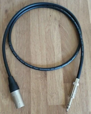 Van Damme Cable silver plated Balanced 6.3mm 1/4 Jack to 3 pin XLR Male 1m <10m