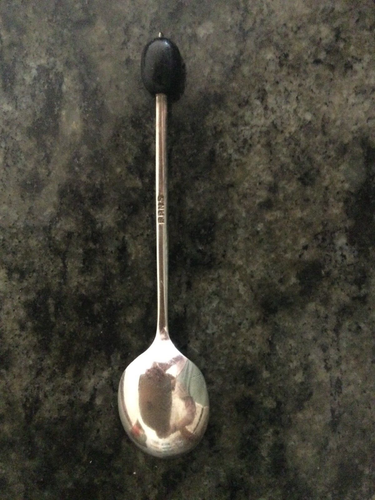 VINTAGE BOXED SET 6 EPNS SILVER PLATE BAKELITE COFFEE BEAN HANDLE SPOONS - Picture 11 of 11