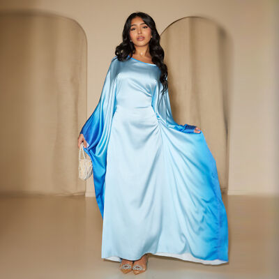 chinese dress ladies Women Ramadan Dress 3/4 Sleeves V-Neck Loose Long Dress Print Arab Rob   Fabulive