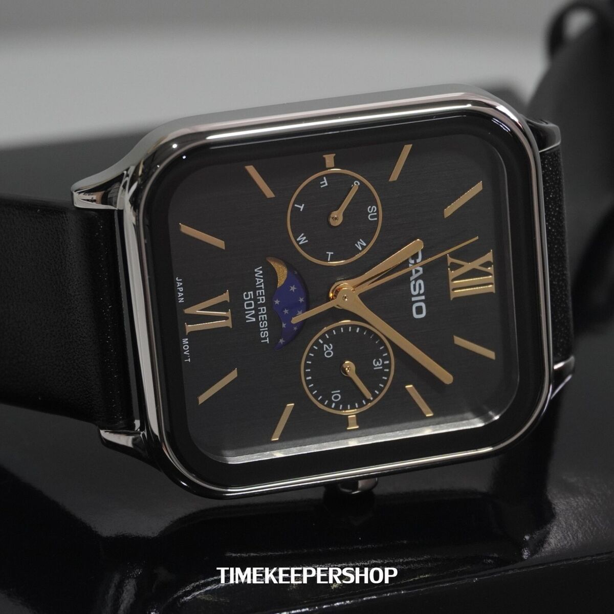 Casio MTP-M305L-1A2 Black Analog Moon Phase Classic Lunar Casio MTP-M305L-1A2 Black Analog Moon Phase Classic Lunar