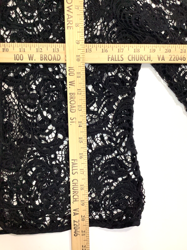 HALE BOB Gr. M leichte schwarze geblümte Häkelspitze Jacke - Bild 15 von 15