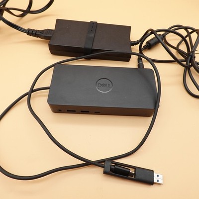 Dell D6000 Docking Station USB-C USB 3.0 HDMI DP Ethernet 130W AC Adapter Black