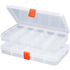 8PACK Extra Thick Bead Organizers, Mini Clear Plastic Storage Box Craft Conta...