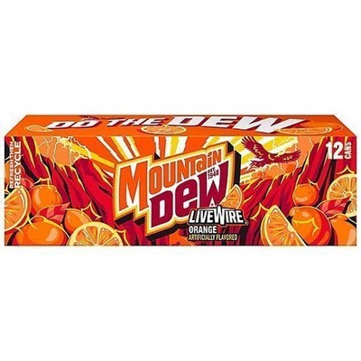 Mountain Dew Live Wire, Dew sparked with orange, 12-pack 12-ounce cans