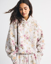 Abercrombie  Fitch AF Sunday Hoodie Light Gray Floral Women's sz Small NWT 70