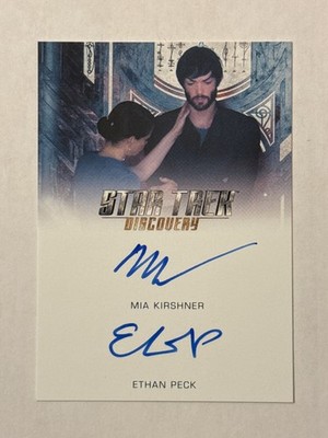 Star Trek Discovery Ethan Peck as Spock & Mia Kirshner Dual Autograph Card