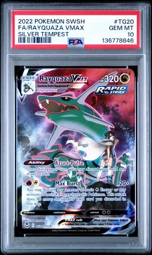PSA 10 Rayquaza VMAX Silver Tempest 2022 TG20/TG30 Pokémon TCG