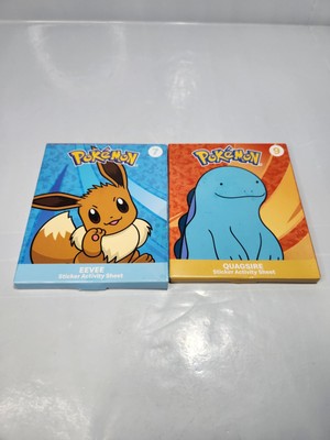 Eevee #7 & Quagsire #9 Mcdonalds 2024 Pokemon Booster Pack Sticker Activity