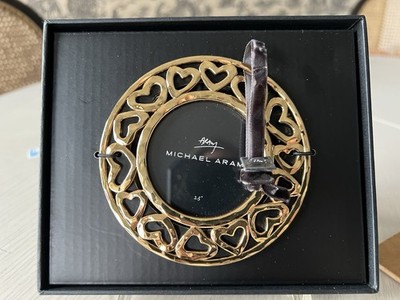 MICHAEL ARAM HEART GOLD PHOTO FRAME / Horchow  NEW OPEN BOX.