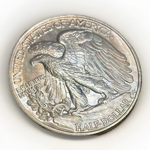 GEM BU 1946 Walking Liberty SilHalf Dollar – Toned Reverse - Original Skin 👀