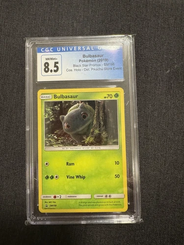 Pokémon TCG Detective Pikachu Store Event Bulbasaur Holo Promo SM198 - CGC 8.5