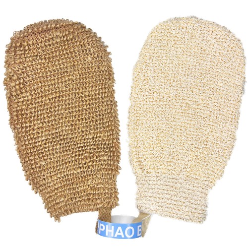 - Bath Gloves for Shower - Organic Bath Mitts Washcloths - Bath Gloves Exfoli...