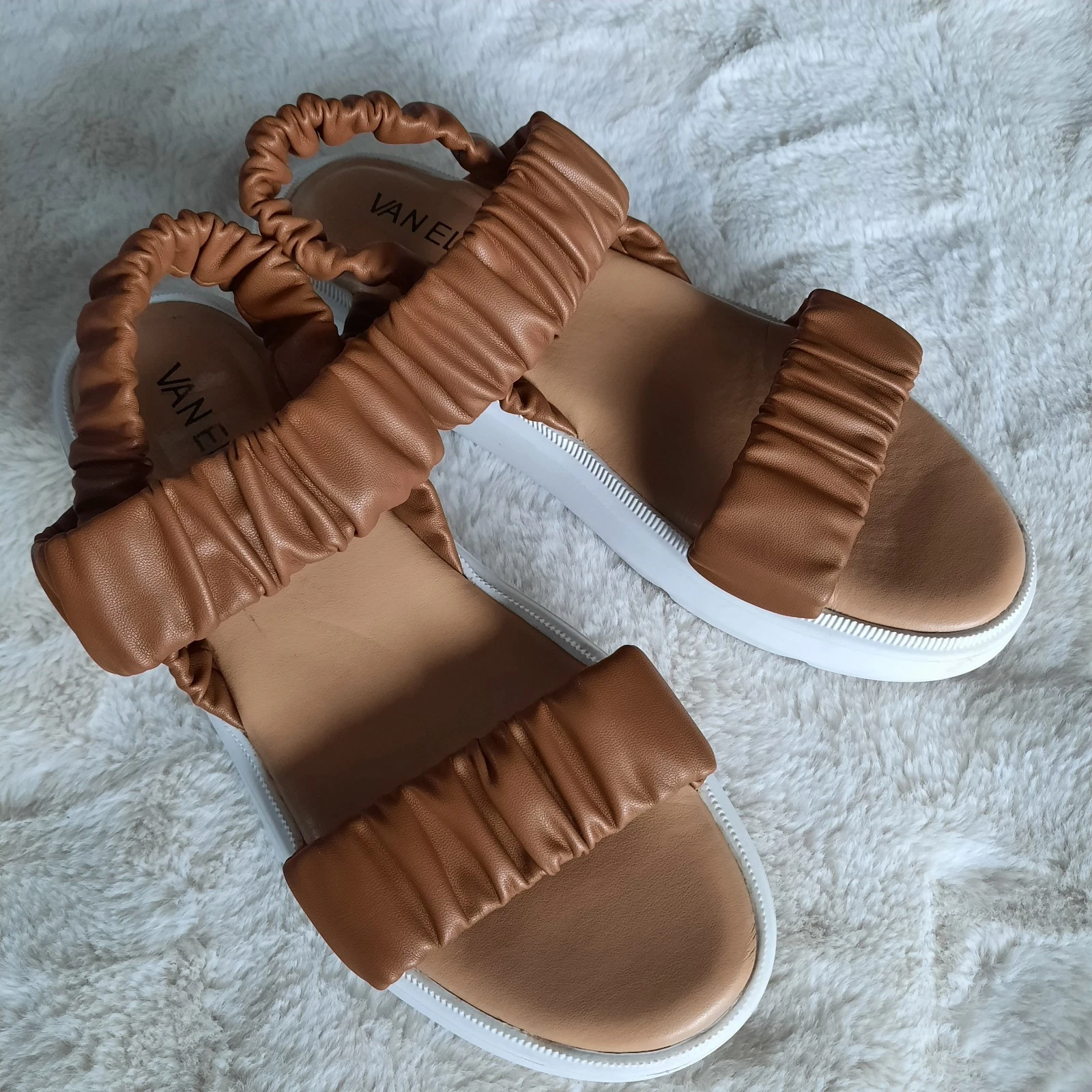 VANS Van Eli Vaneli sandali comodi donna taglia 8 5 marrone grosso slingback