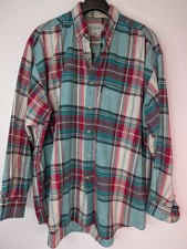 Izod Men's Large Button Down Collar Flannel Plaid Long Sleeve Shirt EUC