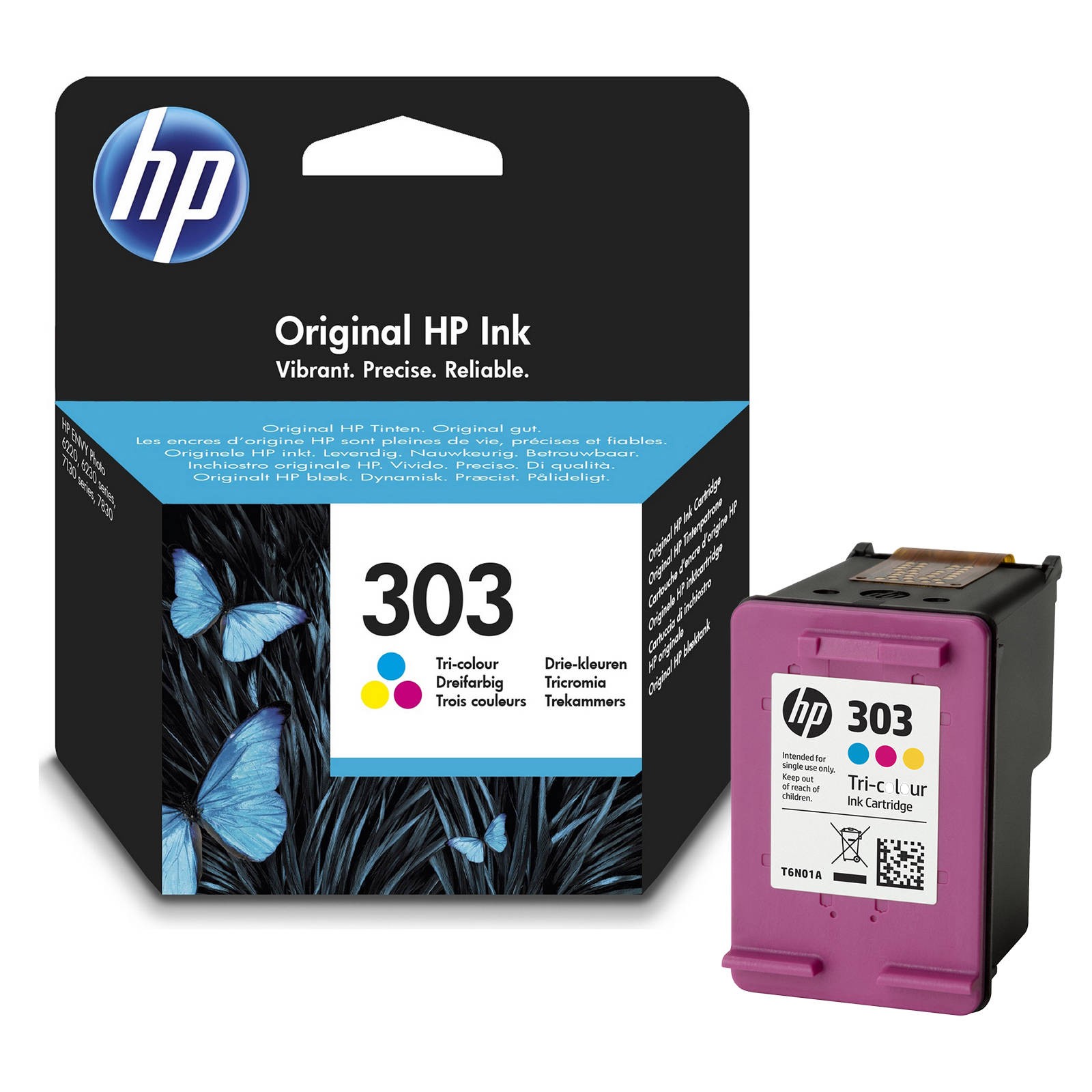 Original HP 303 Tri-Colour Ink Cartridge (T6N01AE)