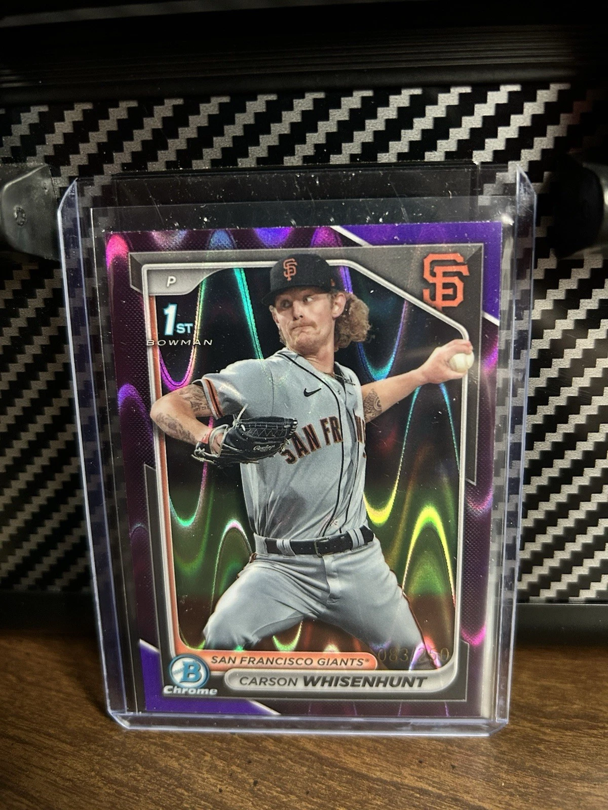 Carson Whisenhunt 2024 Bowman Chrome #BCP-96 Purple RayWave 1st Bowman /250