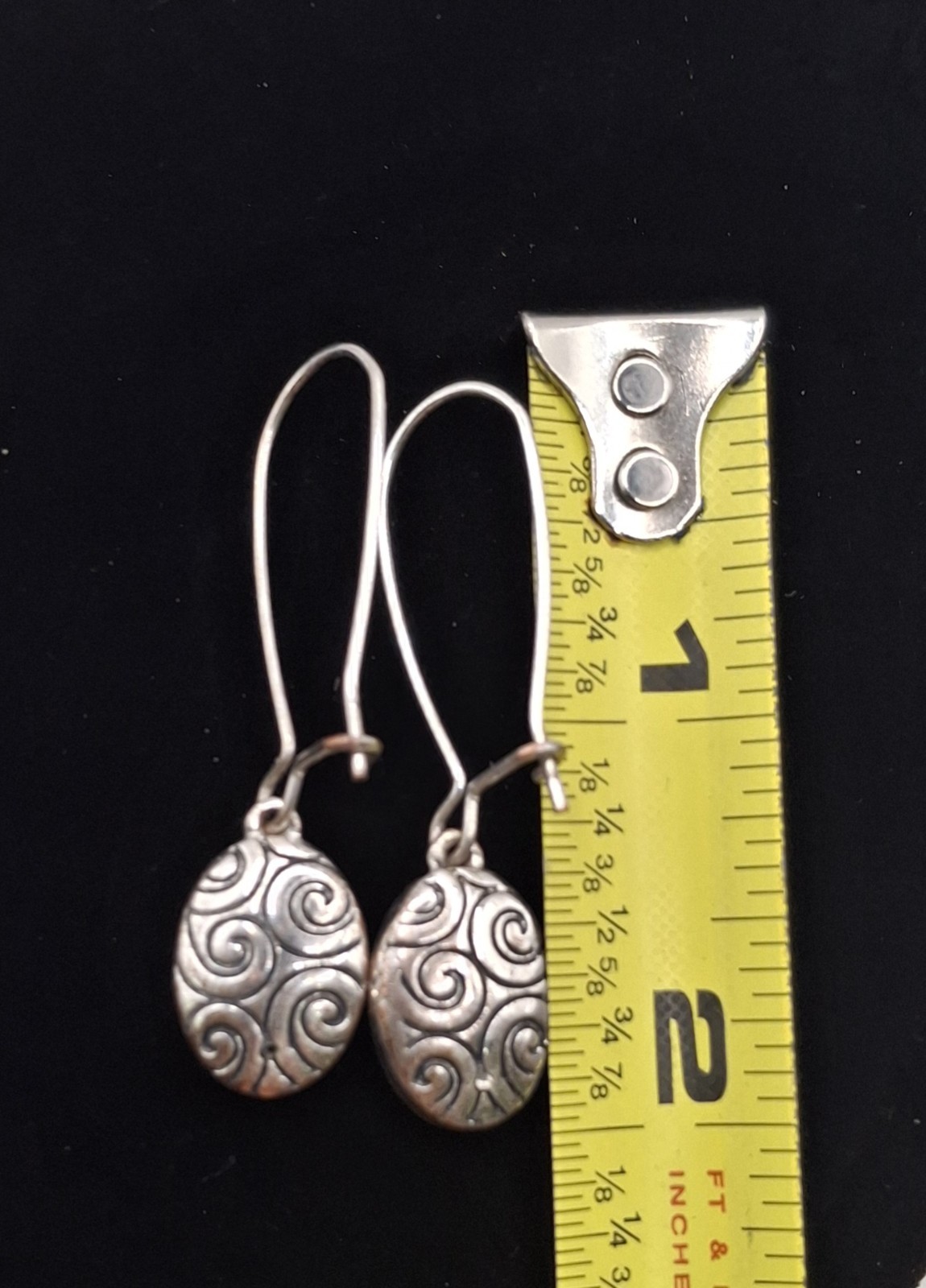 Silver Tone Dangle Earrings With Tiny Crystal Rhi… - image 6