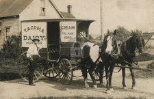 Tacoma Horsedrawn Dairy Wagon 1910 RPPC Photo Postcard COPY