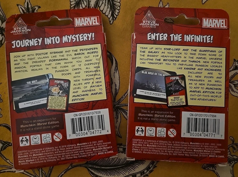 Set of 2 - Munchkin Marvel 2 Mystic Mayhem & 3 Cosmic Chaos - NEW, SEALED CARDS - Image 2 of 3